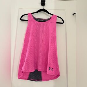 Under Armour Youth Bright Pink Mesh Tank Top